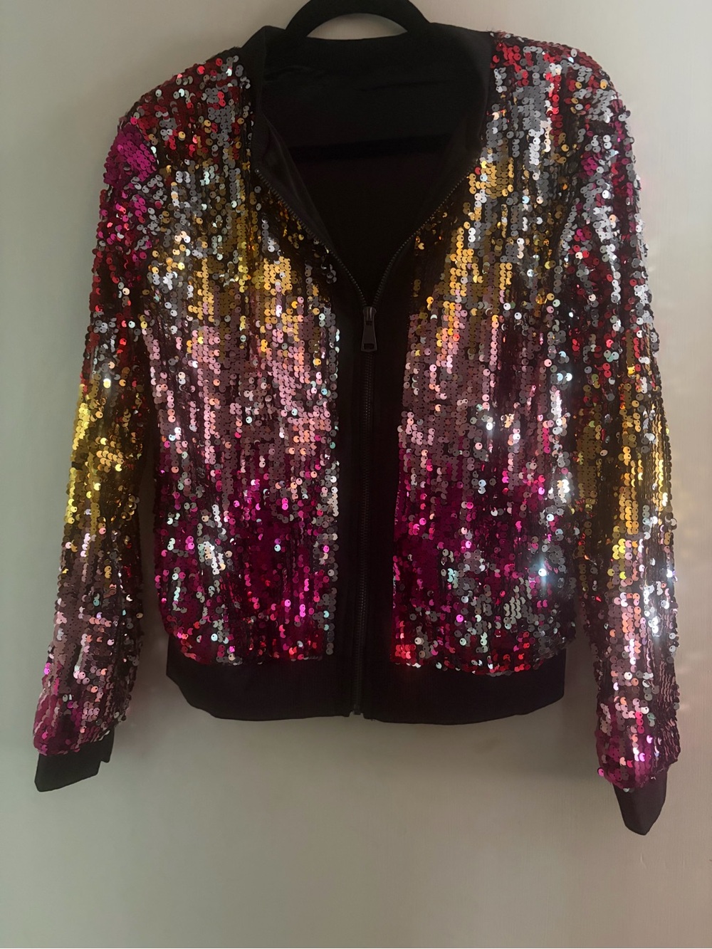 Sequin Bomber Jacket - Multicolor New With Tags
